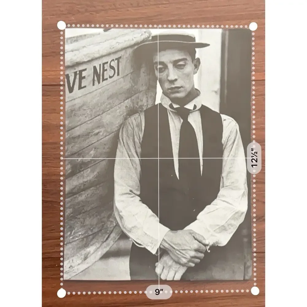 Buster Keaton The Love Nest 1923 Vintage 1975 Silent Clowns Book Plate 9x12.5
